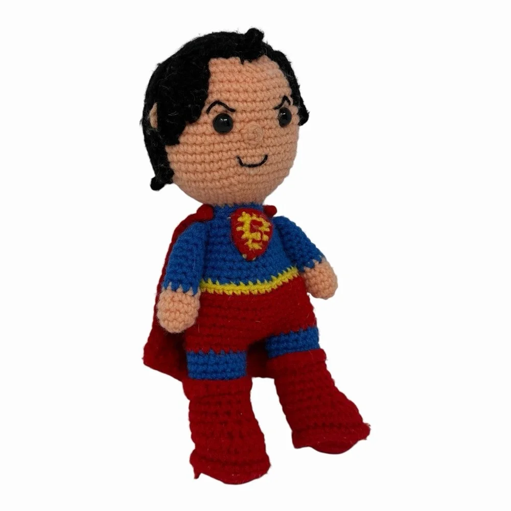 Handmade Crochet Superman Amigurumi Plush Superhero Doll DC Comics‎ Figure